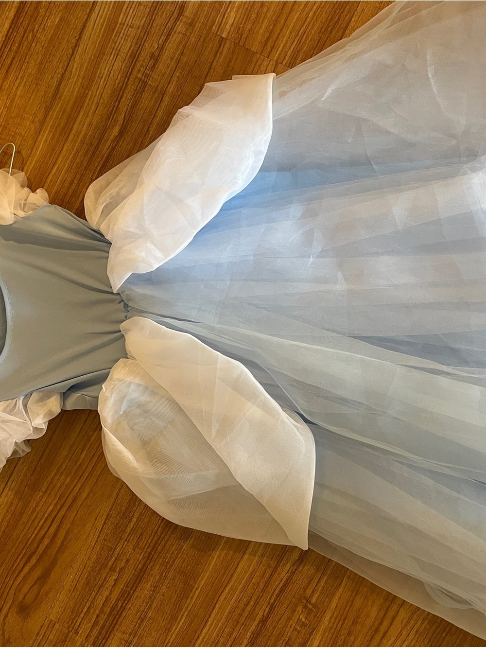 Girls Cinderella Light Blue Tulle Party Dress with Lace Appliqué - Picture 3 of 3